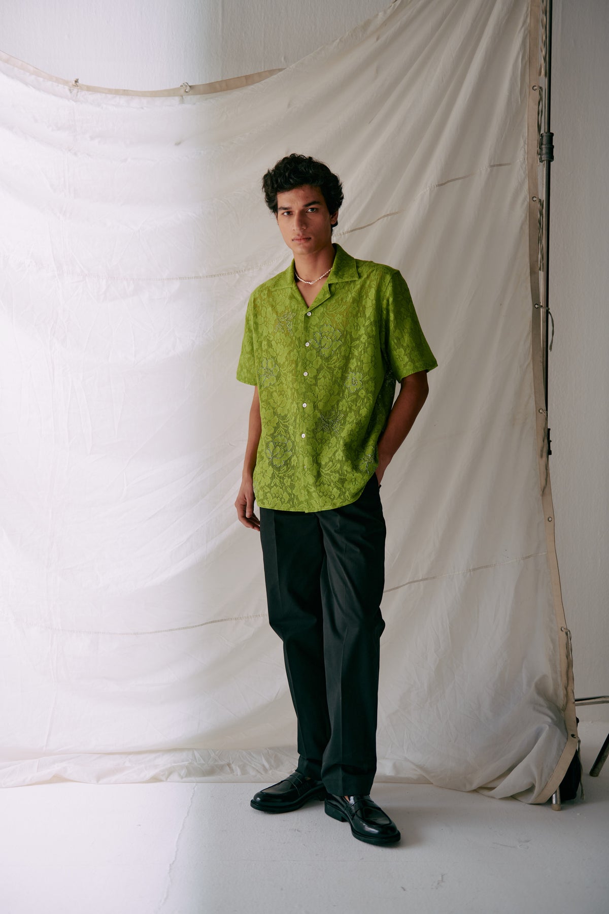 dress shirt green Floral embroidered lace shirt- Mint Select size:L Offered in a multitude Free Images : person, Subcategory_Dresses