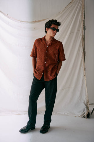 Brown lace shirt
