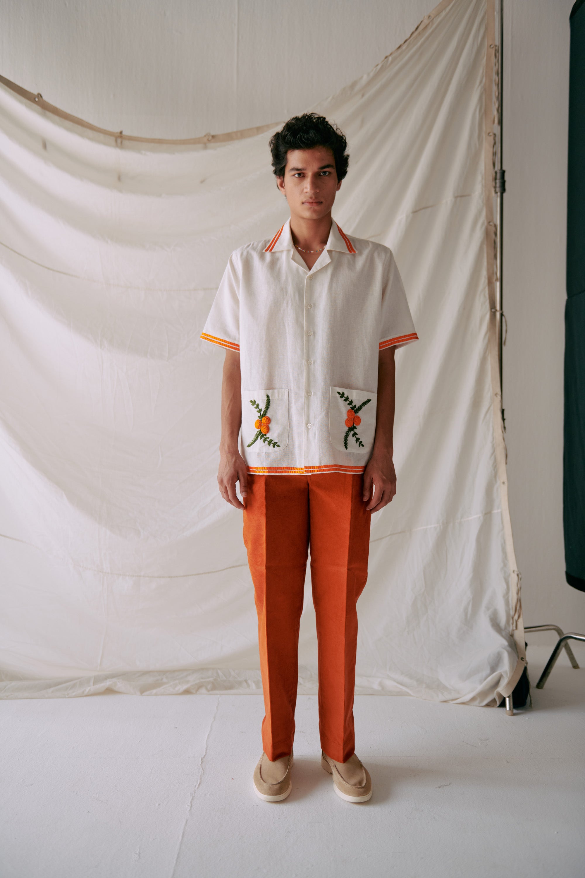 Marigold embroidered shirt