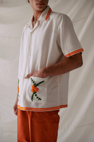 Marigold embroidered shirt