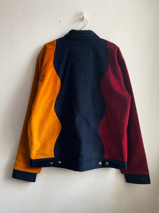 Wavy patchwork racer jacket
